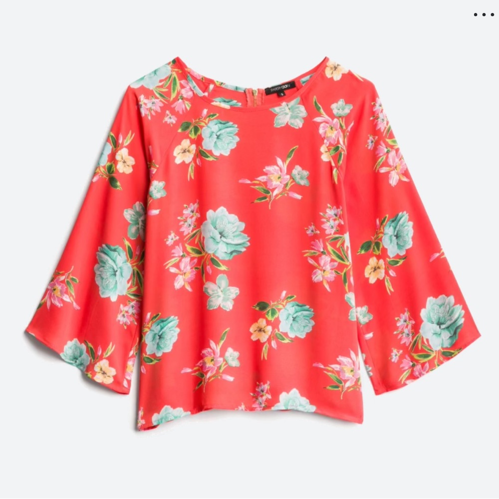 NWOT Papermoon small coral floral top (Stitch Fix)